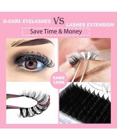 Heracks 14 Pairs D Curl Russian Cat-Eye Lashes | 10-20 MM Fox Eyelashes | Wispy False Eyelashes with Clear Band - Buy Online on SooperMarket.com
