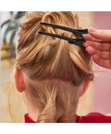 Zsanhua 26 Pieces Duck Bill Hair Clips 9cm Duck Bill Hairpins Curl Clips Stainless Steel Curl Clips Sectioning Clips with Holes Clips Hair Styling Clips for Salon and DIY (Black) - Buy Online on SooperMarket.com