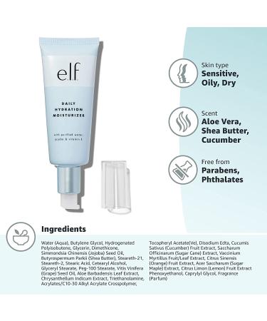 E.L.F. Daily Hydration Moisturizer 2.53 fl. oz | Lightweight, Nourishing Skin Care - Buy Online on SooperMarket.com