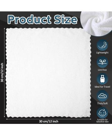 Newwiee 100 Pcs Microfiber Towels - Absorbent & Quick Drying 12 x 12 Inch Washcloths - Soft Coral Velvet Bath Cloths - Bulk White Face Towels for Bath Spa - Ideal for Facial & Fingertip Use - Buy Online on SooperMarket.com