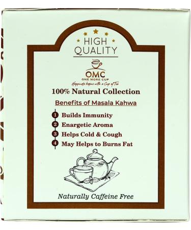 One More Cup Natural Masala Kahwa Tea Detoxifying Masala Tea Natural Tea (20 Tea Bags)  - Buy Online on SooperMarket.com