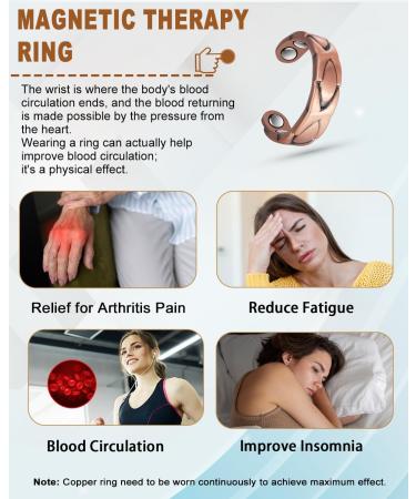 EnerCoppeX Copper Magnetic Ring for Women Lymphatic Drainage Adjustable Ring 3500 Gauss Magnet (CPR-0936Q) - Buy Online on SooperMarket.com