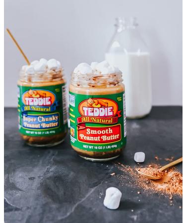 Teddie Super Chunky Peanut Butter - 16oz Plastic Jar | Gluten-Free, Vegan - Pack of 1 - Buy Online on SooperMarket.com