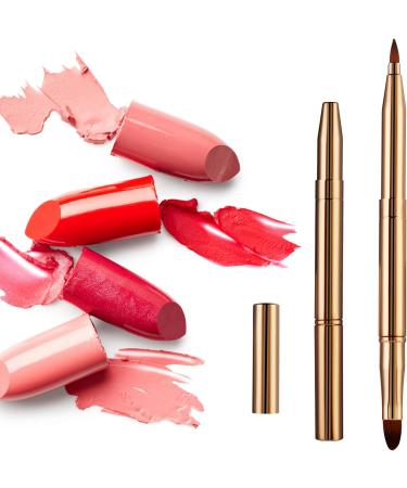 WLLHYF Professional Double Sided Retractable Lip Brush - Portable Travel Lip Makeup Applicator for Women and Girls (Gold) - Buy Online on SooperMarket.com