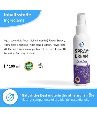 Relaxing Lavender Pillow Spray | Deep Sleep Spray with Essential Oils | 100ml Lavenlove - Aroma for Restful Sleep - Buy Online on SooperMarket.com