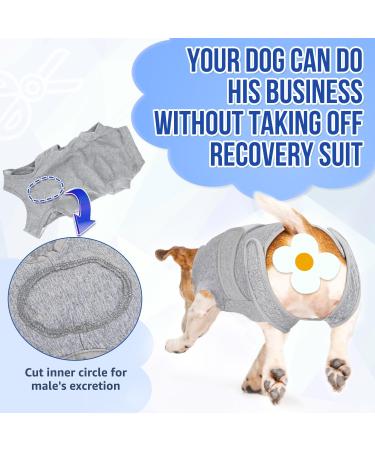 Lukovee Dog Surgery Recovery Suit Dog Cone E-Collar Alternative After Surgery with Zipper for Female Male Dog Recovery Shirt Dog Abdominal Wounds Bandages Preventing Licking Spay Suit (GY M) Medium Gray - Buy Online on SooperMarket.com