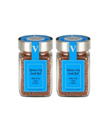 Kansas City Steak Rub- 6.6 oz. Jar (Pack of 2) - The ultimate brown sugar BBQ blend used by pitmasters and backyard cooks everywhere. Porks perfect pair. 6.6 Ounce (Pack of 2)