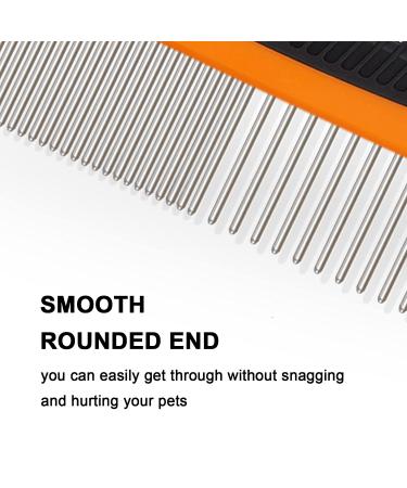 Cafhelp Metal Dog & Cat Comb | Stainless Steel Teeth, Non-Slip Grip Handle | Professional Grooming Tool for Tangles & Knots | Greyhound Comb for Long/Short Haired Pets - Buy Online on SooperMarket.com