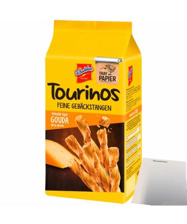 De Beukelaer Tourinos Pastry Sticks Cheese with Finely Seasoned Gouda (125g Bag) + usy Block
