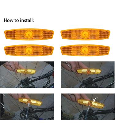 6 Pcs Bike Reflectors Front Rear Kit - Mountain Bike Safety Warning Accessories for Night Cycling - Orange Handlebar Seatpost Reflectors - Buy Online on SooperMarket.com