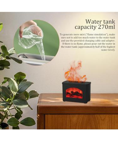 Flame Humidifier Flame Diffuser USB Essential Oil Diffuser with Fire Light 270ml Quiet Cool Mist Humidifiers with Auto Shut-Off Function for Home Office Decor - Buy Online on SooperMarket.com