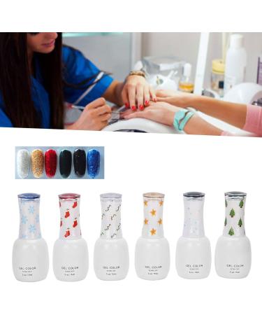 Glitter Soak Off Gel Nail Art Tool 6 Colors Nail Art UV Gel Manicure Polish Gift Set Non-Toxic Safe for Nails Eye-Catching Colors Lightweight & Portable Holographic Laser - Buy Online on SooperMarket.com