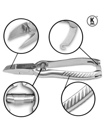 K-Pro Large Stainless Steel Nail Clippers for Strong Thick Toenails - Best Tool for Hard Nails | International Shipping - Buy Online on SooperMarket.com