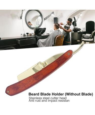 Professional Stainless Steel Manual Bartklingen Holder for Men | Hairdressing Bar Cutter Rack with Beech Handle - Buy Online on SooperMarket.com