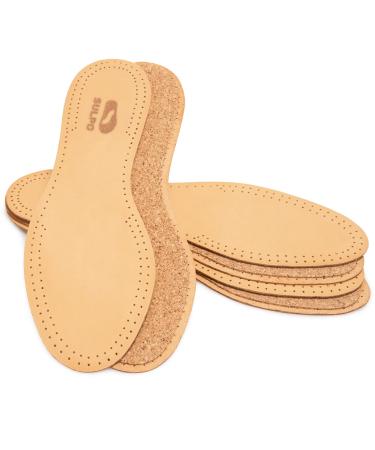 Sulpo 3 pairs insoles made of plant -tanned leather - inserts with natural cork against sweat feet for women and gentlemen anti -welding odor absorber soles - cork inserts cork with leather 40