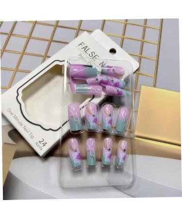 1 Set Acrylic Press On Nails Square Fake Nails with Glue Reusable Cute Press On Nails Gradient Flower Fake Nails with Designs Full Cover Medium Coffin Press On Nails for Women Girls Cute Press on NAI - Buy Online on SooperMarket.com