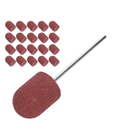 Nail Sanding Drill Bit 0.5 X 0.7in Easy To Store High Strength Nail Polishing Sanding Head Fine Sandpaper with Shaft for Grinding(Brown)