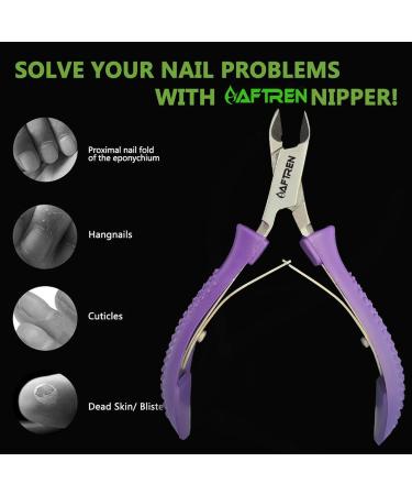 Professional 1/2 Jaw Cuticle Cutter Cuticle Nipper Stainless Steel Manicure Feet Hands Ingrown Toenail Cuticles Cuticle Scissors (Shining Purpul) - Buy Online on SooperMarket.com