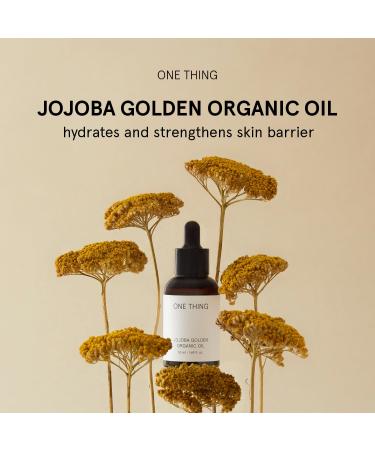 ONE THING Jojoba Golden Organic Oil 1.69 Fl Oz | Natural Moisturizer for Face Body Hair & Nails | Cold Pressed & Unrefined | Korean Skincare for Dry Skin & Pore Refinement - Buy Online on SooperMarket.com