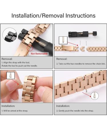 OMIU Thin Band Compatible with Apple Watch - Premium Stainless Steel Metal Replacement Wristband for iWatch 38mm/40mm/41mm - Rose Gold - Adjustable Strap for Women and Men - Buy Online on SooperMarket.com