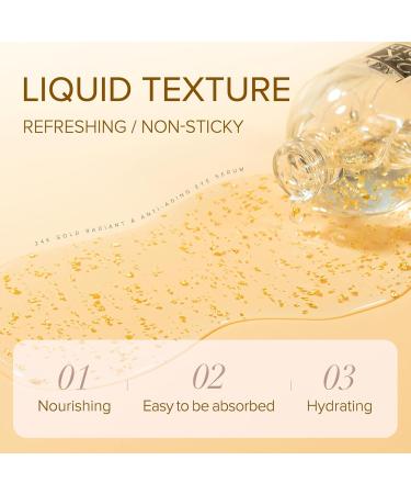 24K Gold Eye Serum Niacinamide Serum Anti Ageing Eye Serum Eye Serum For Dark Circles Puffy Eyes Bags Under Eyes Puffiness & Crows Feet Saggy Skin Anti Wrinkle Caffeine Eye Cream Brightening Serum - Buy Online on SooperMarket.com