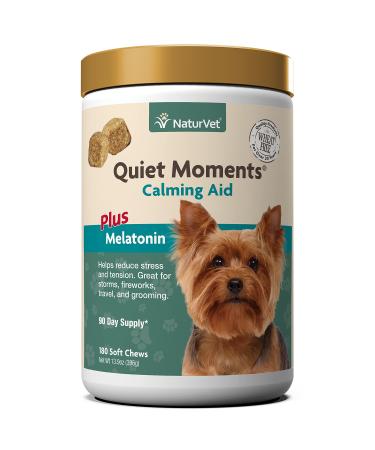 NaturVet Quiet Moments  Calming Aid Plus Melatonin 180 Soft Chews