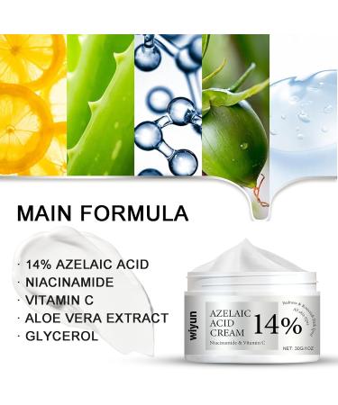14% Azelaic Acid Cream | Premium Redness Relief Serum for All Skin Types | Niacinamide & Vitamin C | 1 Oz - Buy Online on SooperMarket.com