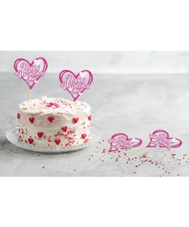 24pcs valentine's day cupcake toppers valentine's day cake decorations (Heart) - Buy Online on SooperMarket.com