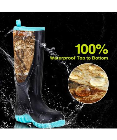 TIDEWE Women's Multi-Season Waterproof Rubber Boots - Pink & Green, Size 8 - Buy Online on SooperMarket.com