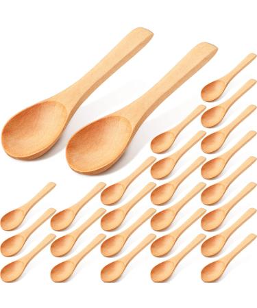 36 Pieces Small Wooden Spoons Wooden Makeup Spatulas Wooden Cosmetic Spoons Mini Nature Wooden Beauty Scoop for Women Girls Mixing Makeup Facial Cosmetic Skin Care