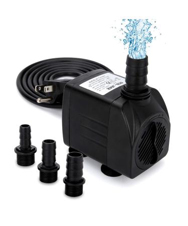 GROWNEER 550GPH Submersible Pump 30W Ultra Quiet Fountain Water Pump, 2000L/H, with 7.2ft High Lift, 3 Nozzles for Aquarium, Fish Tank, Pond, Hydroponics, Statuary