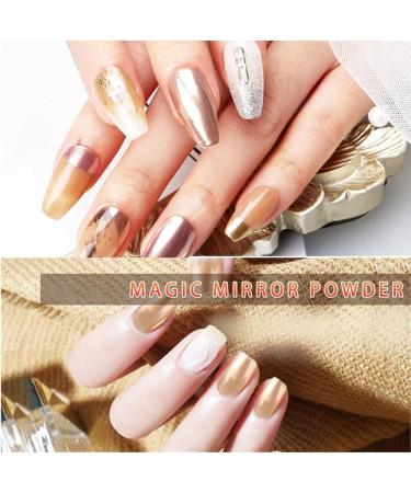 Chrome Nail Powder - 6 Boxes Magic Mirror Effect Rose Gold Holographic Glitter Powder for Nail Art Decorations - Buy Online on SooperMarket.com
