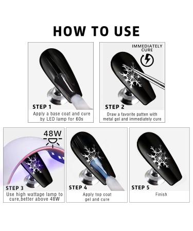 2x8ml Metallic Gel Nail Polish Kit - Glossy Mirror Silver & Gold Chrome Effect for Stunning Nail Art - Soak Off UV/LED DIY Manicure - Buy Online on SooperMarket.com