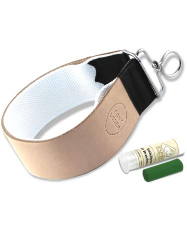 Professional strop leather 2-part leather cotton with Solingen grinding paste for sharpening razors