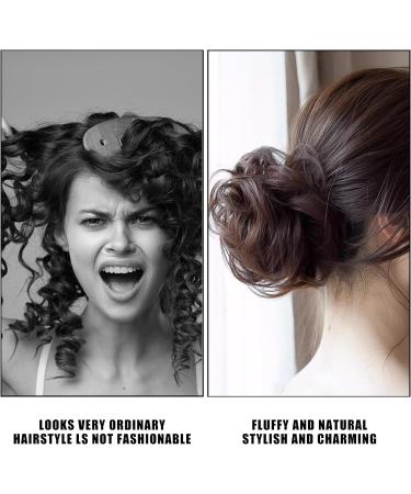 Long beard ball head wig bun grab clip Fluffy natural scrunchie bridal cocktail hairpin Messy Hair Bun Extensions Curly Wavy Hair Scrunchies claw Clip Messy Bun Hairpiece (Dark brown) - Buy Online on SooperMarket.com