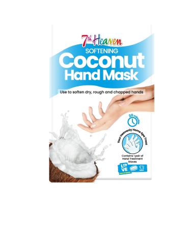 7th Heaven Softening Coconut Hand Mask Hand Moisturiser Gloves with Shea Butter & Argan Oil Hand Mask Gloves to Soften Dry Rough & Chapped Hands