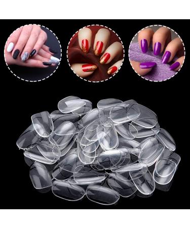 Noverlife 1200PCS Clear & Natural Round Acrylic Fake Nails - 10 Sizes Full Cover Short Oval False Nails for Nail Salon DIY Nail Design - Buy Online on SooperMarket.com