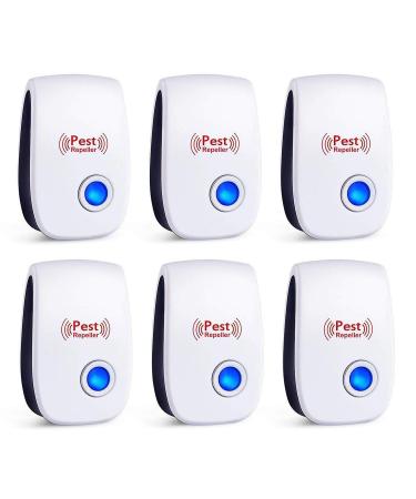 Utrasonic Pest Repeller 6 Pack Pest Control Repellent Indoor for Mosquito,Mice,Roach,Spider,Insects,Rat,Flea