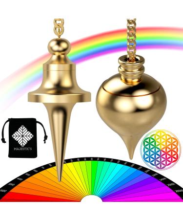 Radiesthesia pendulum with witness & oracle pendulum in the form of a dripping with witness - esoteric pendulum - dining rod geobiology magnetizers - gold