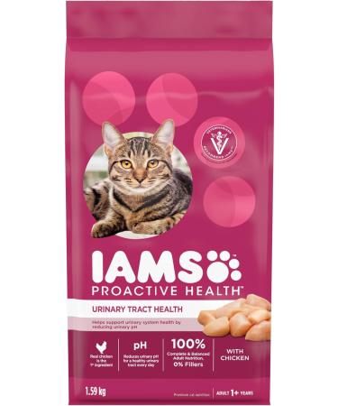 IAMS Proactive Health Dry Cat Food Adult - Urinary Tract Health with Chicken (1.59kg) + Sensitive Digestion & Skin with Turkey (1.36kg) Chicken 1.59 kg (Pack of 1) Urinary Tract + Cat Food 1.36kg - Buy Online on SooperMarket.com
