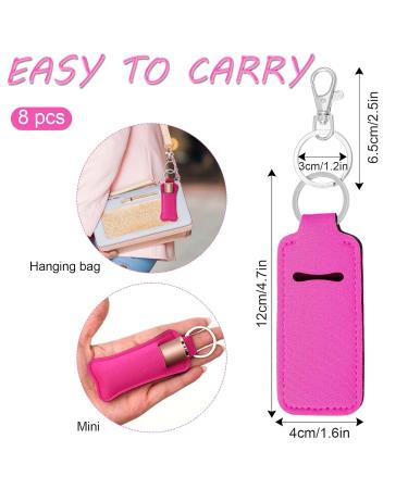 Sliverdew 8 Pcs Chapstick Holder Key Chain - Lip Balm Sleeve Pouch & Lipstick Keychain for Women - Ideal Travel Accessories - Buy Online on SooperMarket.com
