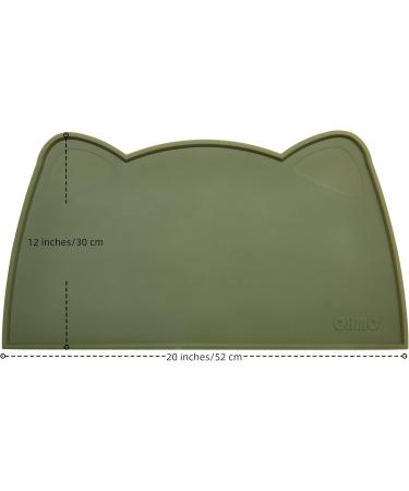 Ohmo Non-Slip Bowl Pad for Small Dogs & Cats | Waterproof Silicone Feed Pad - Camouflage Green (52x30cm) - Buy Online on SooperMarket.com