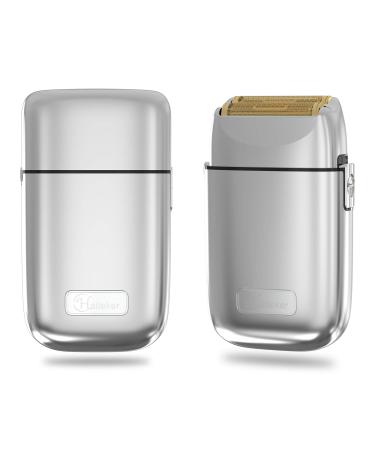 Hatteker Bald Head Shaver Foil Shaver Barber Clipper 0mm Cordless Electric Razor Electric Shaver Rechargeable (Silver)
