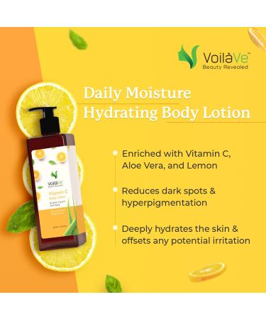 VoilaVe Daily Moisture Hydrating Body Lotion with Vitamin C, Aloe Vera & Lemon - 8.45 fl. Oz - Reduces Fine Lines & Wrinkles - For All Skin Types - As Seen On TV - Buy Online on SooperMarket.com