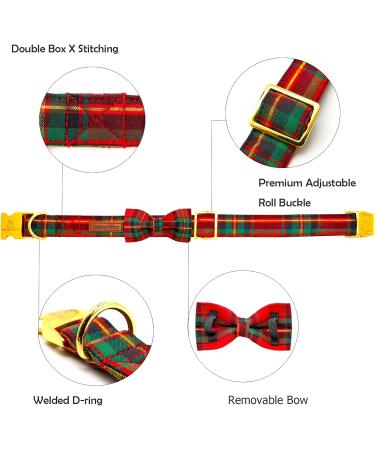 Shop Lionheart Glory Christmas Checkered Dog Collar & Bowtie - Adjustable X-Large Red-Green Dog Collar for Big Dogs - Comfortable & Stylish Dog Shoe Collar - Buy Online on SooperMarket.com