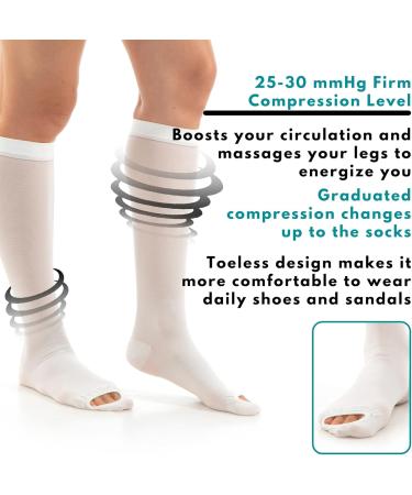 Knee High Compression Stockings 15-20 mmHg - XL Size | Best Medium Level Support for Travel & Everyday Wear - Buy Online on SooperMarket.com