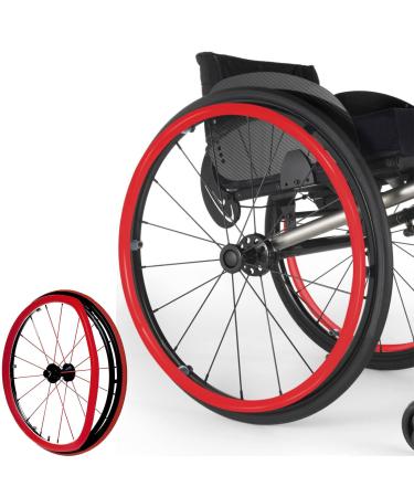 Wheelchair Wheel Covers Wheelchair Push Rim Covers 24inch Non-Slip Wheelchair Push Rim Grips 1 Pair Silicone Wheelchair Hand Push Cover Rear Wheel Grips Cover Wheelchair Accessories(Red) 24in Red