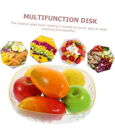 Anneome Kitchen Dried Serving Bowl Dessert Plastic Container Candy Fruit Household Food Storage Reusable 23.5X23.5X6CM White - Buy Online on SooperMarket.com