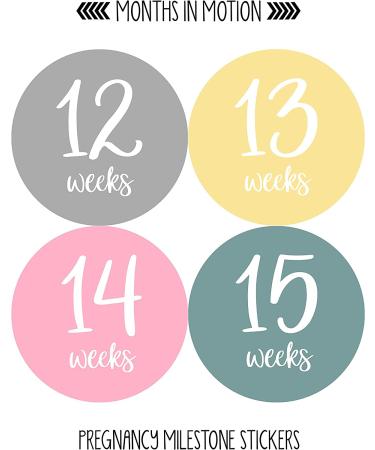 Pregnancy Weekly Belly Growth Stickers - Maternity Keepsake - Set of 36 Week by Week Pregnancy Photo Props - Buy Online on SooperMarket.com