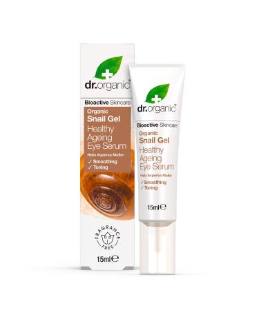 Dr Organic Snail Gel Eye Serum Healthy-Aging Fine Lines Mens Womens Natural Vegetarian Cruelty-Free Paraben & SLS-Free Organic 15ml